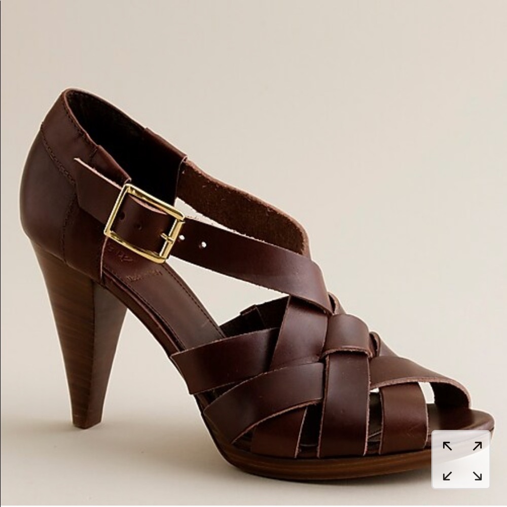 J. Crew strapped leather heels
